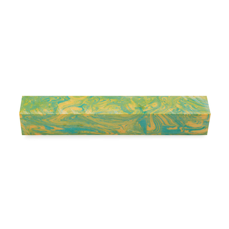 Polyag Pen Blank - 3/4" x 3/4" x 5" - Color:Yellow and Green